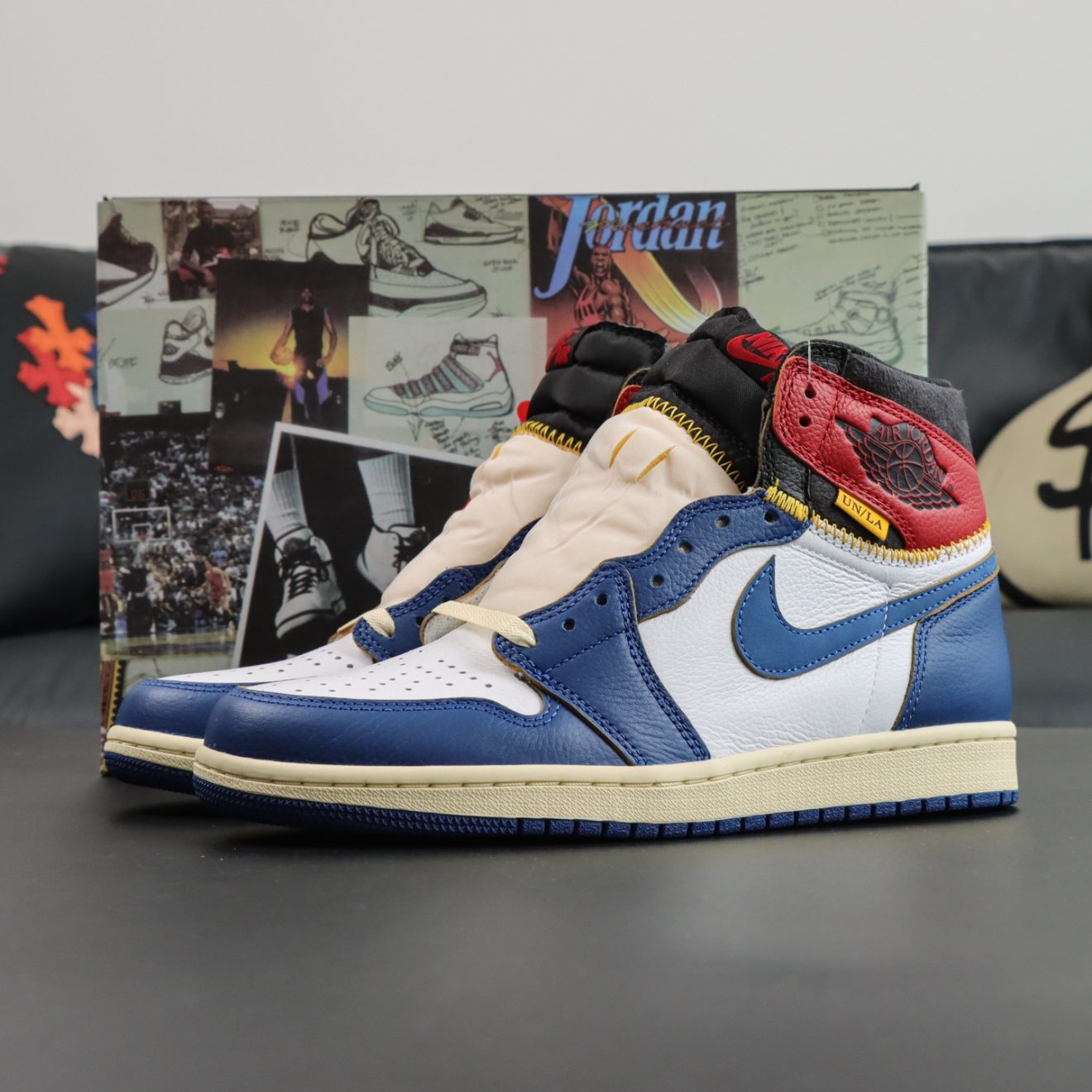 Jordan 1 Retro High Union Los Angeles Storm Blue Reps