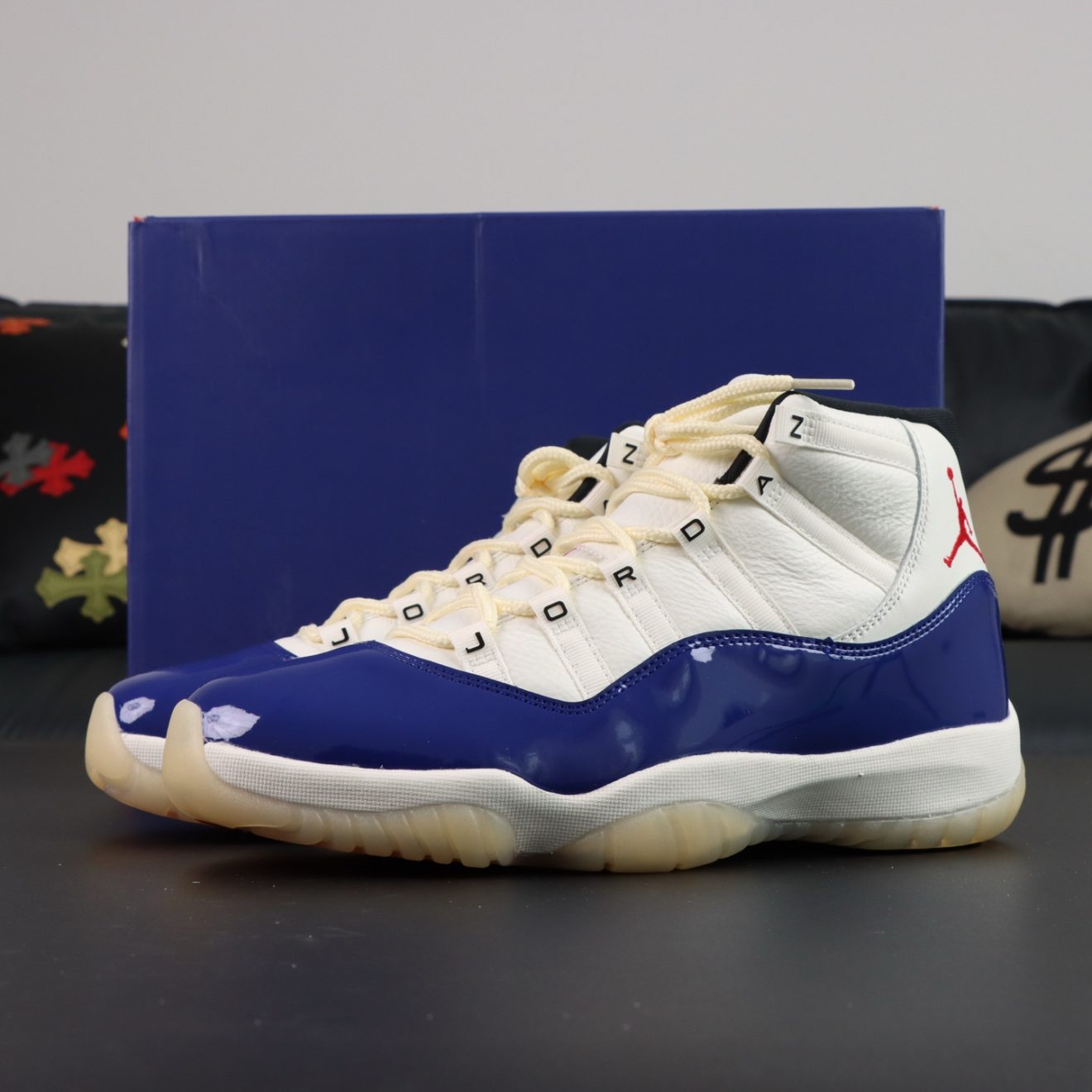 Jordan 11 Rare Air reps with retail-style box and patent leather finish
