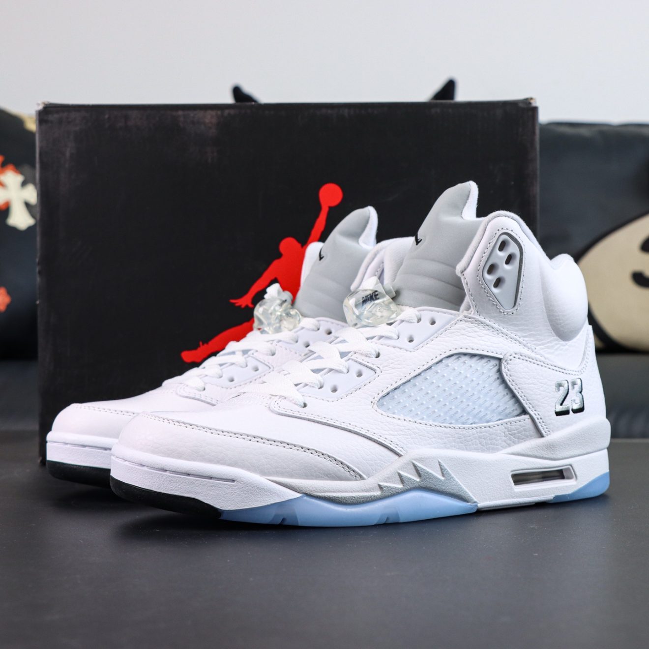 Jordan 5 White Metallic Reps 2026 with box