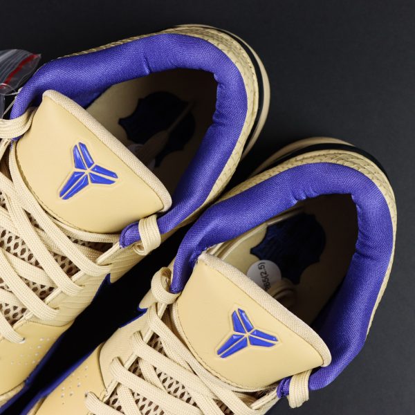 Tongue with Kobe logo on Kobe 4 Barcelona Reps featuring red lining