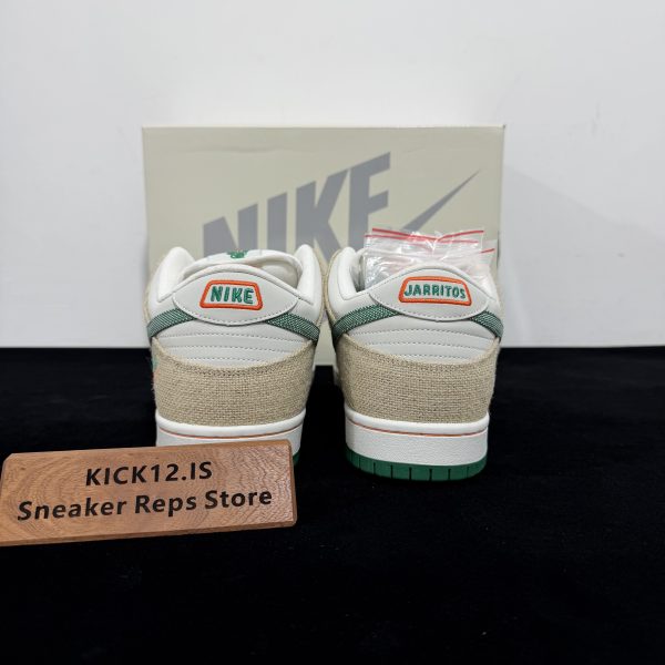 Back heel view of Jarritos Dunks Reps with Jarritos branding