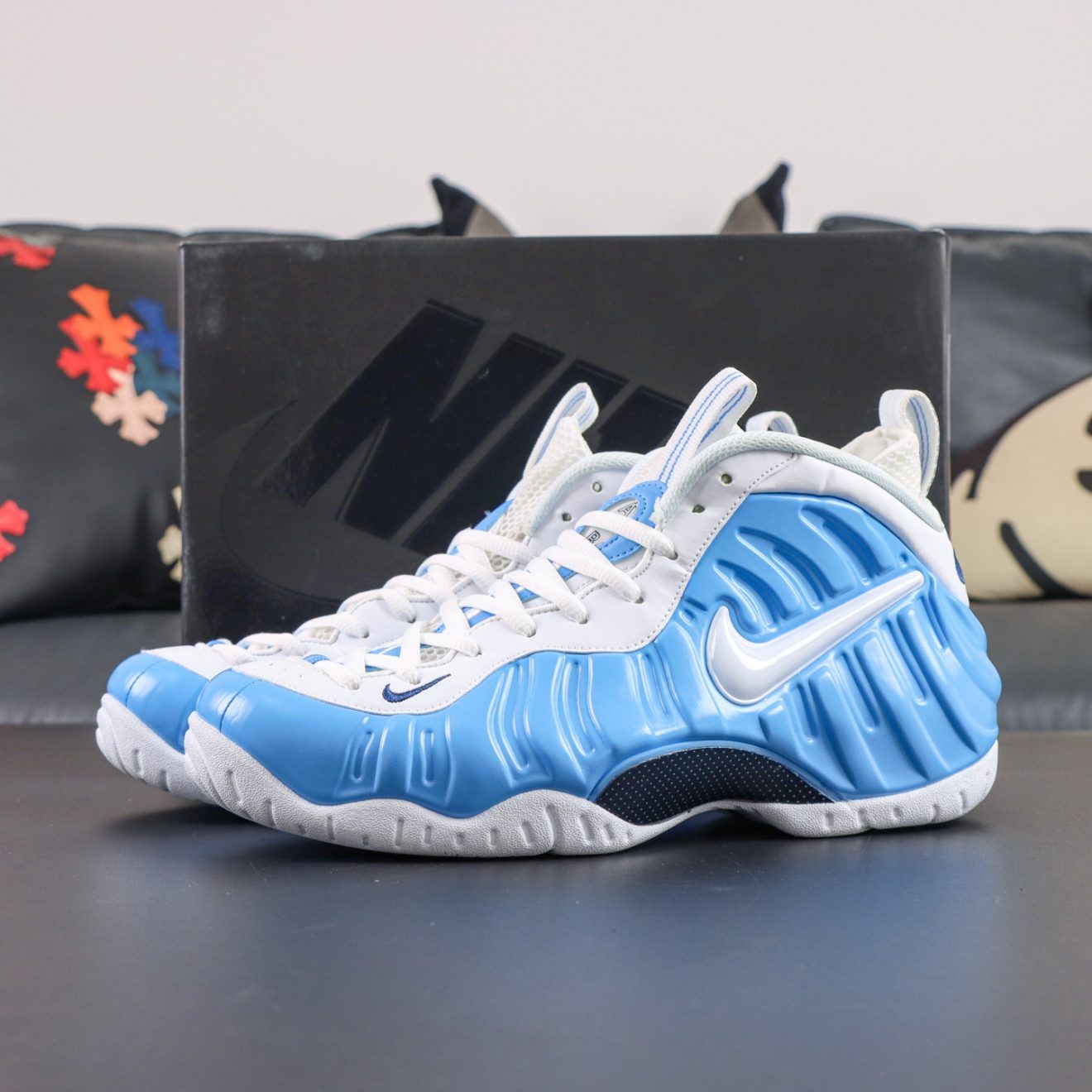 Foamposite Pro University Blue Reps with box