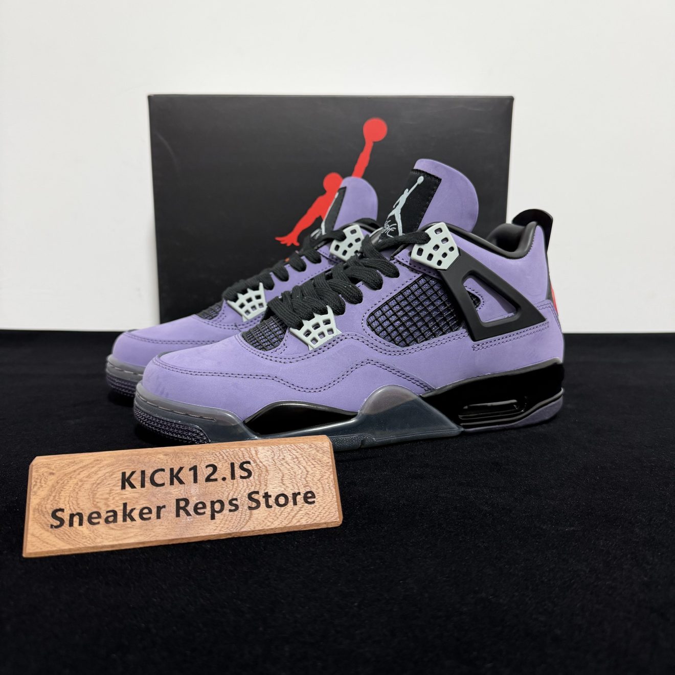 Jordan 4 Travis Scott Purple Reps with box